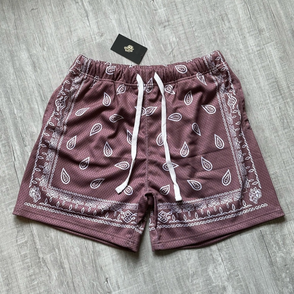 Darc Sport Western Paisley Shorts/Mauve/Size Small